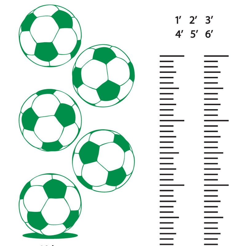 Décalcomanie murale graphique de croissance foot, Vert clair