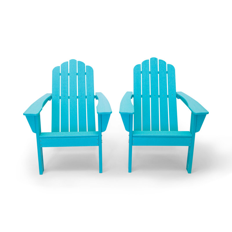 Chaise Adirondack d'extérieur en PEHD LuXeo Marina, Bleu Aruba