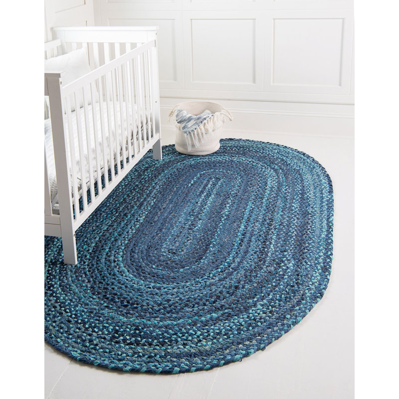 Branton Cotton Southwestern Indoor Rug, Oval 3'3" x 5'