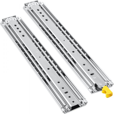Heavy Duty Drawer Slides 40" Length, Locking Drawer Slides 500lbs Load Capacity Long Full Extension Drawer Slide 1 Pair Side Mount Ball Bearing Drawer Glides Push to Open Drawer Runners Rail