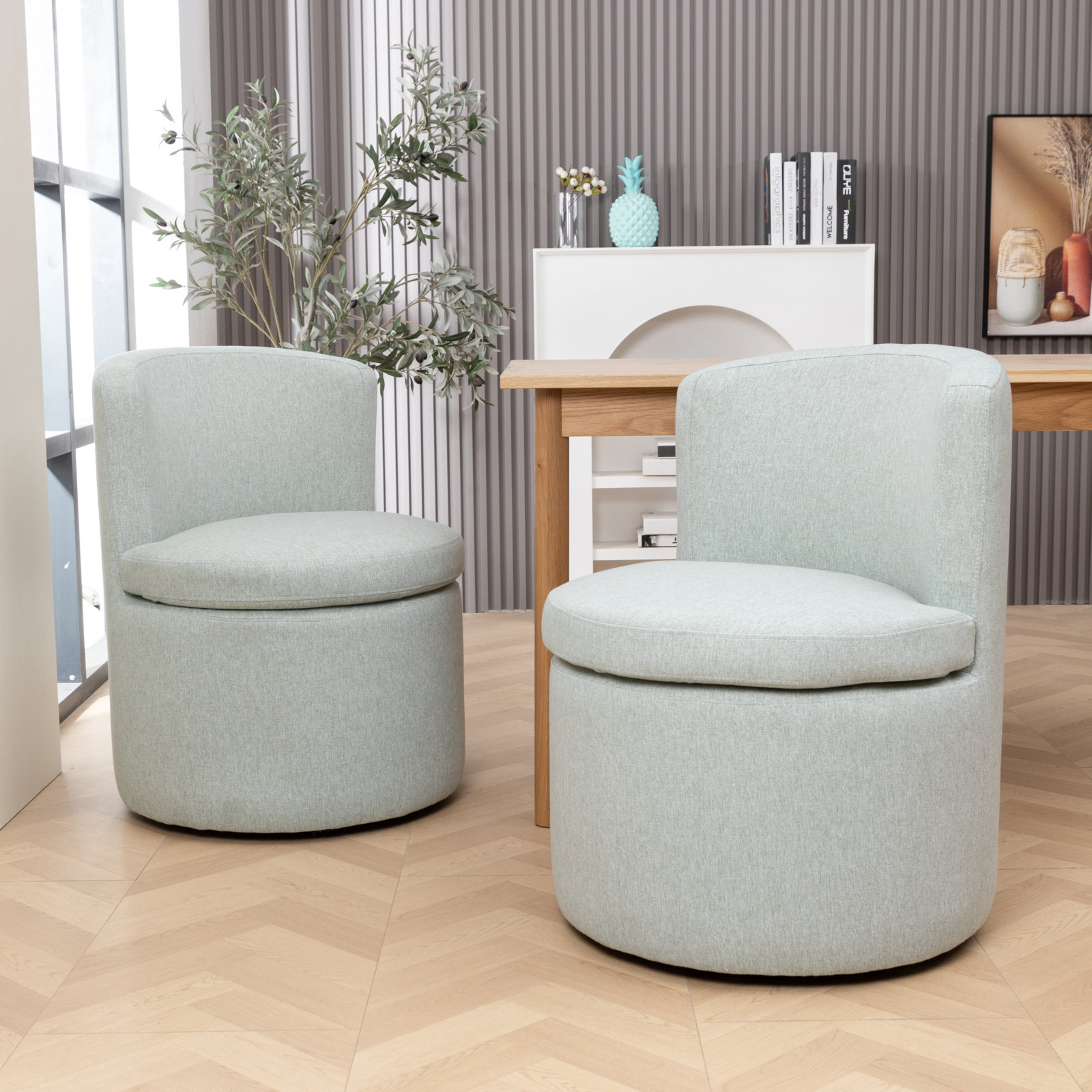 Solana 18.5'' H Upholstered Side Chair, Light Sage Green