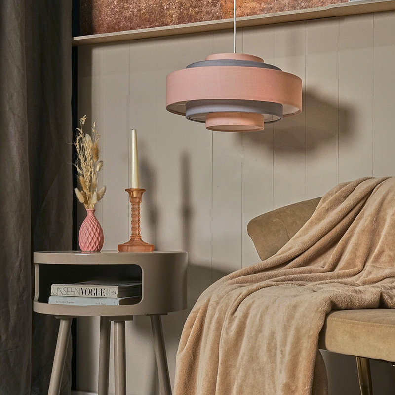Hampshire 19.5cm H Cotton Drum Pendant Shade ( Clip On ), No Bulb