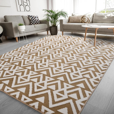 Tapis à texture géométrique luxueux en mousse viscoélastique ultra-douce