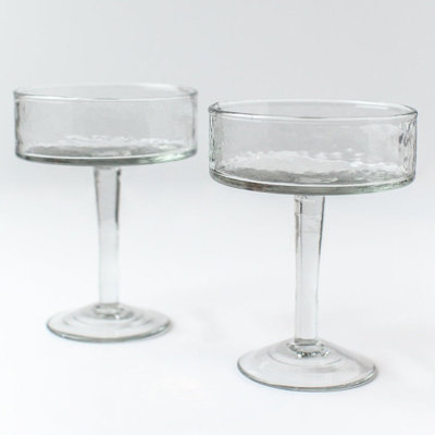 Verres à cocktail coupés à la main S / 4 - fumée