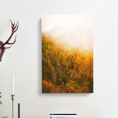 Golden Sun Over The Forest - Wrapped Canvas