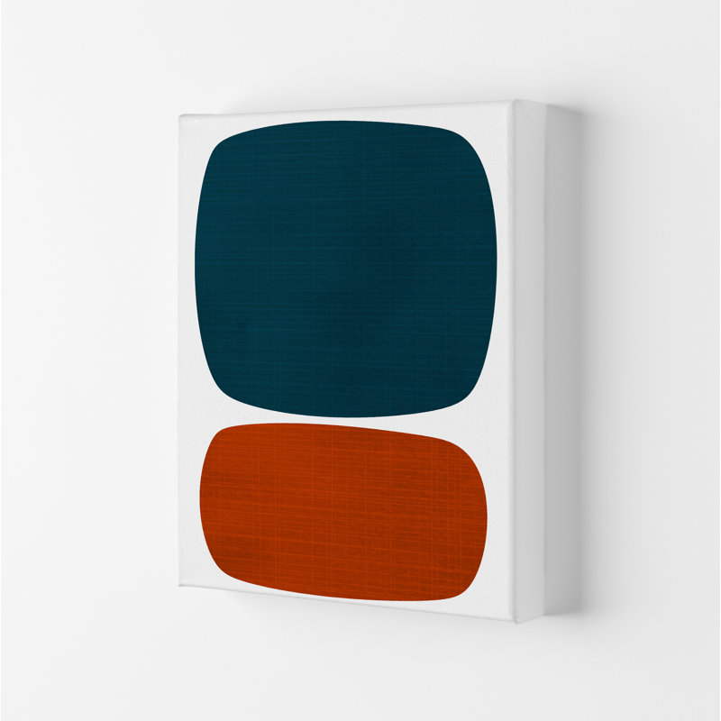 Blue And Orange Mid Century - Print, No Frame, 59.4cm H x 42cm W x 4cm D