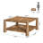 34" Square Solid Wood Coffee Table