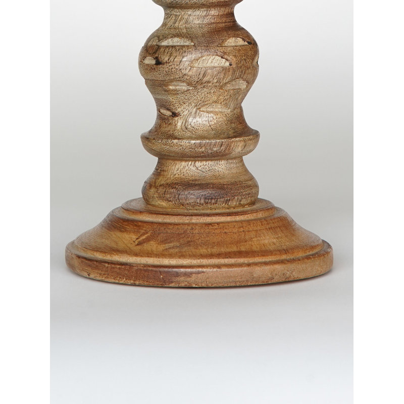 15'' H Wood Tabletop Pillar, Wallnut