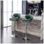 Ensemble de 2 tabourets de bar pivotants réglables en velours Masaccio avec repose-pieds, revêtement vert et base chromée-129497992