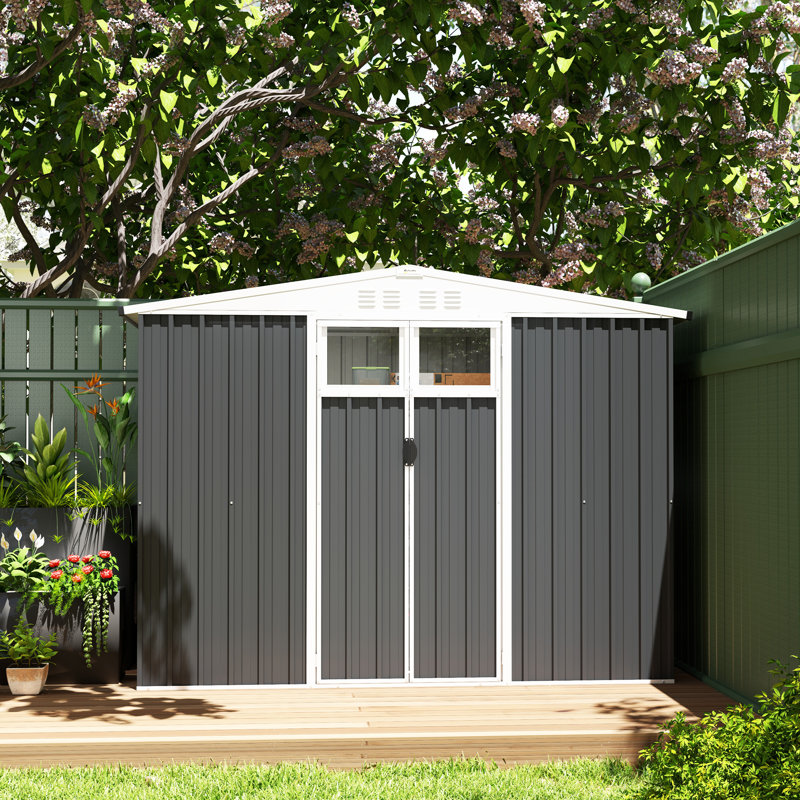 Garden Storage Shed, Dark Grey