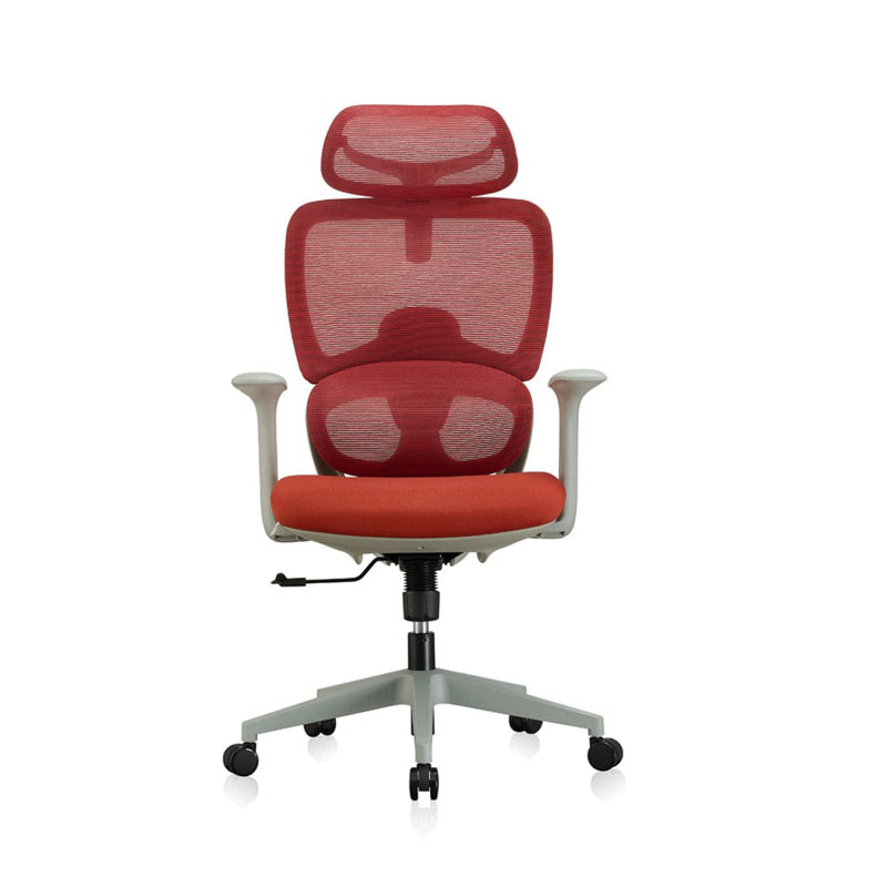 Saif Polyester Office Chair with Headrest, Red