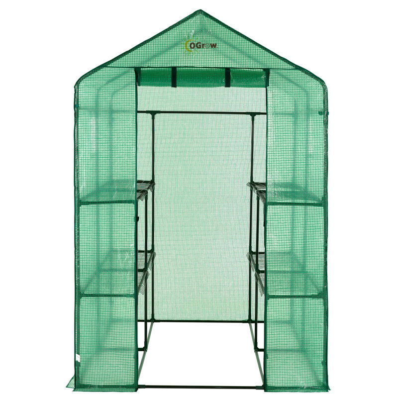 Serre de luxe à 2 étages et 8 tablettes Machru Ogrow, H 75 po x l 49 po x P 74 po