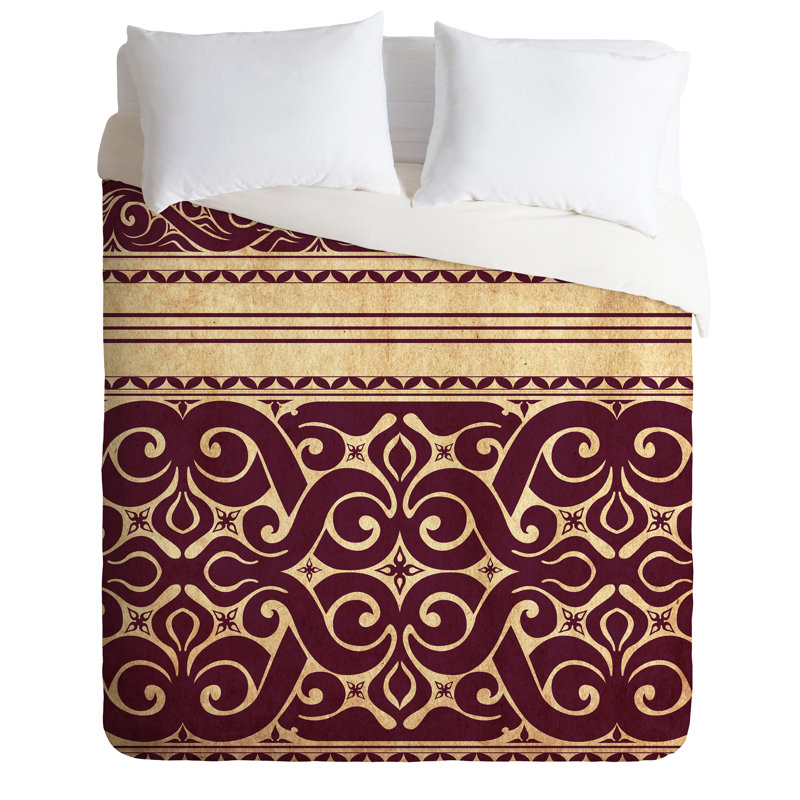 Arcturus Traditional Polyester Damask Duvet Cover, King Duvet Cover + 2 King Shams, Lightweight