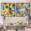 Réflexions apaisantes scandinaves - Ensemble de 2 collages carrés à formes abstraites-1203234554-1203234548