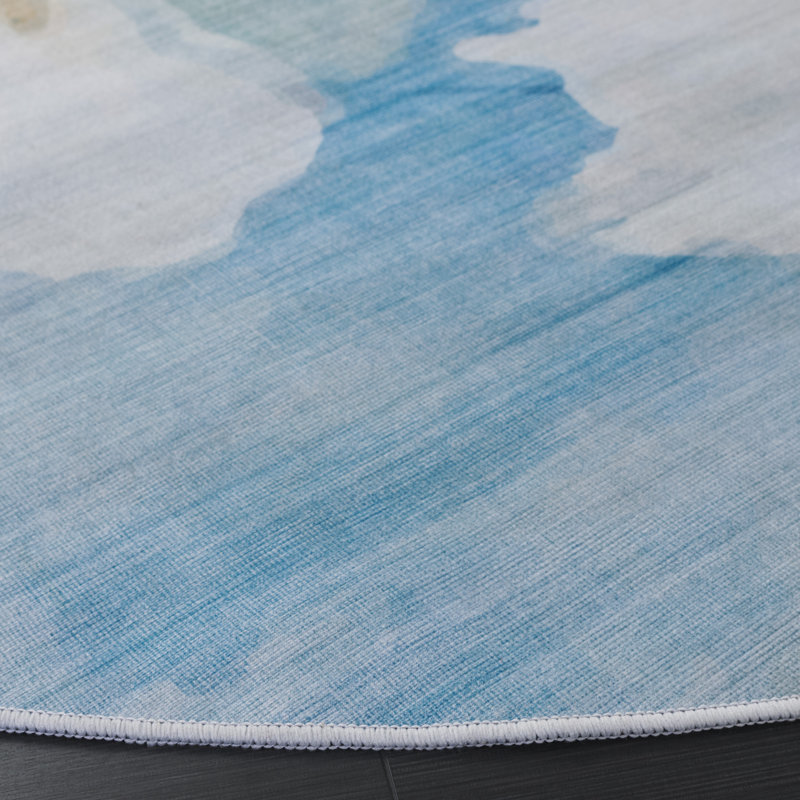 Miralem 851 Performance Machine Washable Floral Rug, Round 6'