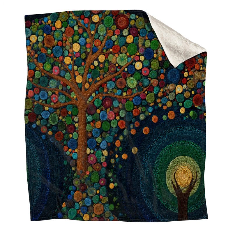 Tree Fleece Throw Blanket - Nature Throws for Sofas or Beds, 60in W x 80in H