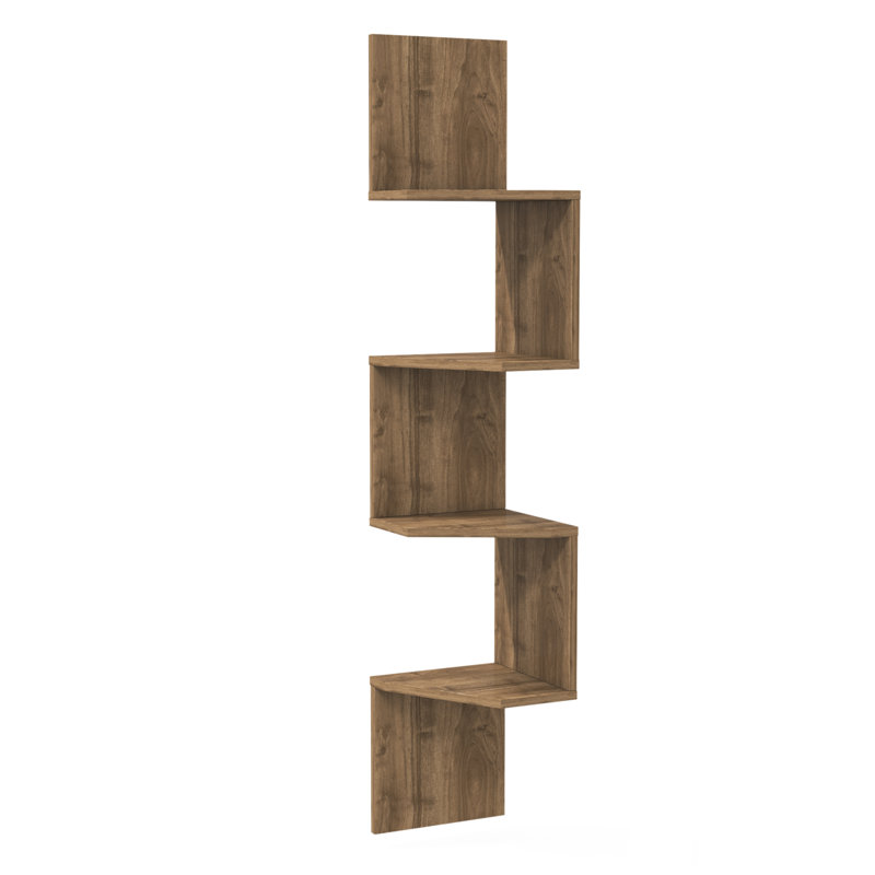 Aaronn 4 Tier Floating Shelf, Walnut