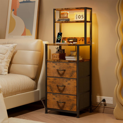 41cm W Metal Bedside Table