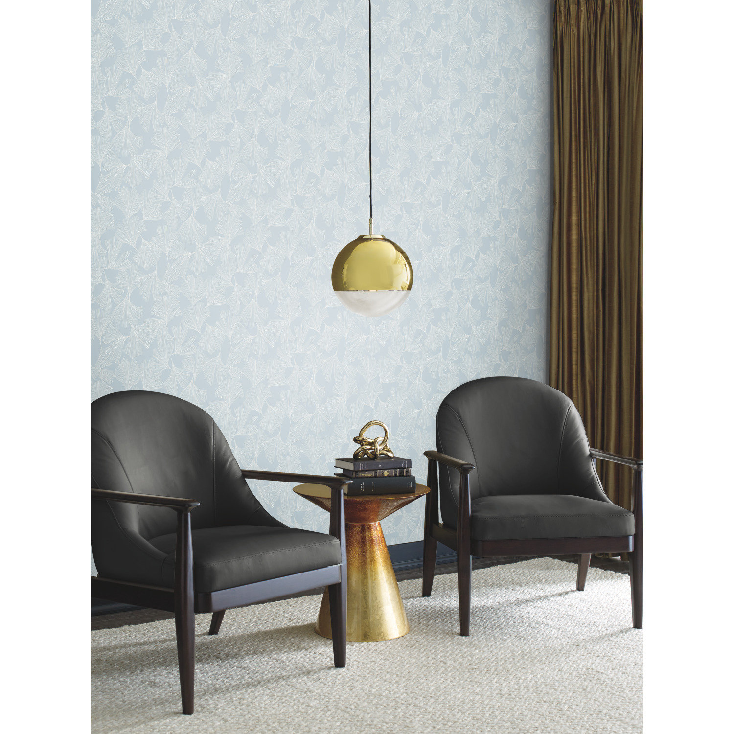 Almerton Modern Floral Wallpaper, Blue