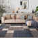 Allyne Geometric Tufted Blue/Cream/Gray Non-Slip Rubberback Area Rug