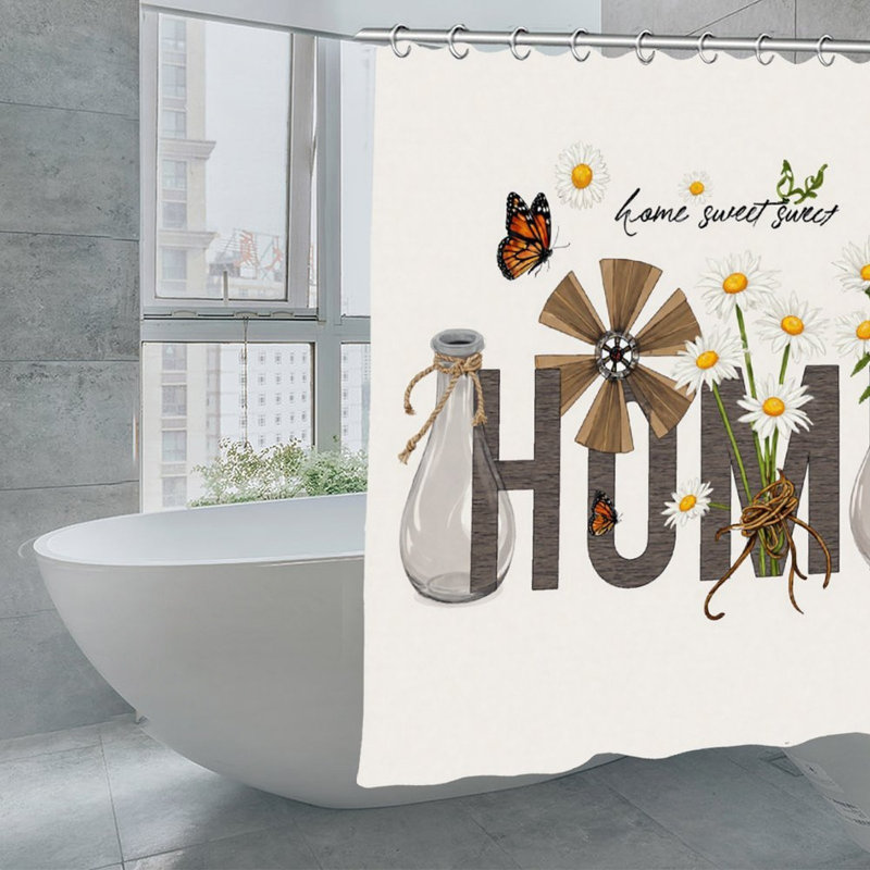 Rideaux de douche Rustic Home & Daisies, 71 x 71