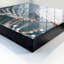 Wall mounted key box, Opens to the right, 30x30x5, Black, Subtle drops of water on the grass threads, 