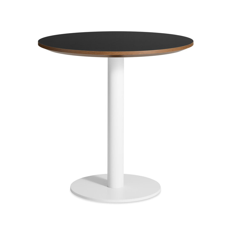 Easy Round Dining Table, Walnut, 29" H x 30" W x 30" L, Matte White