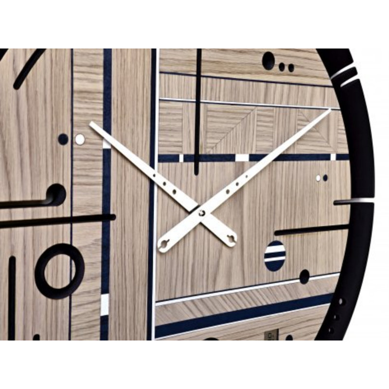 Carron Wood Wall Clock, Light Brown/Black
