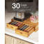 Boîte de rangement pour dosettes de café en bois d'acacia, dosettes de café et porte-organisateur de thé, support pour cafetière à tiroir K Pod, pour organisateur de tiroir K-Cup sous la cafetière (Acacia, 2 tiroirs)