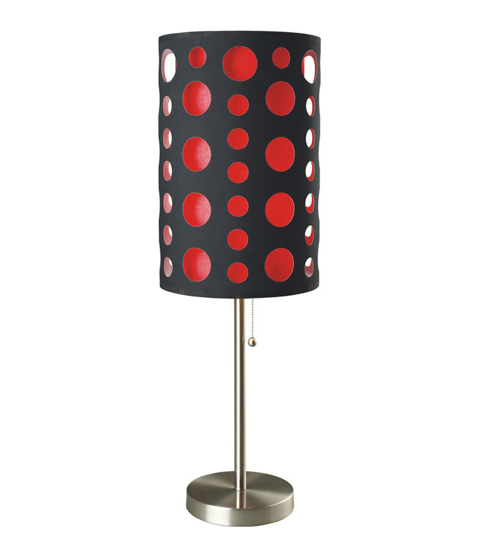 Lampe de table en métal 33 po, Rouge