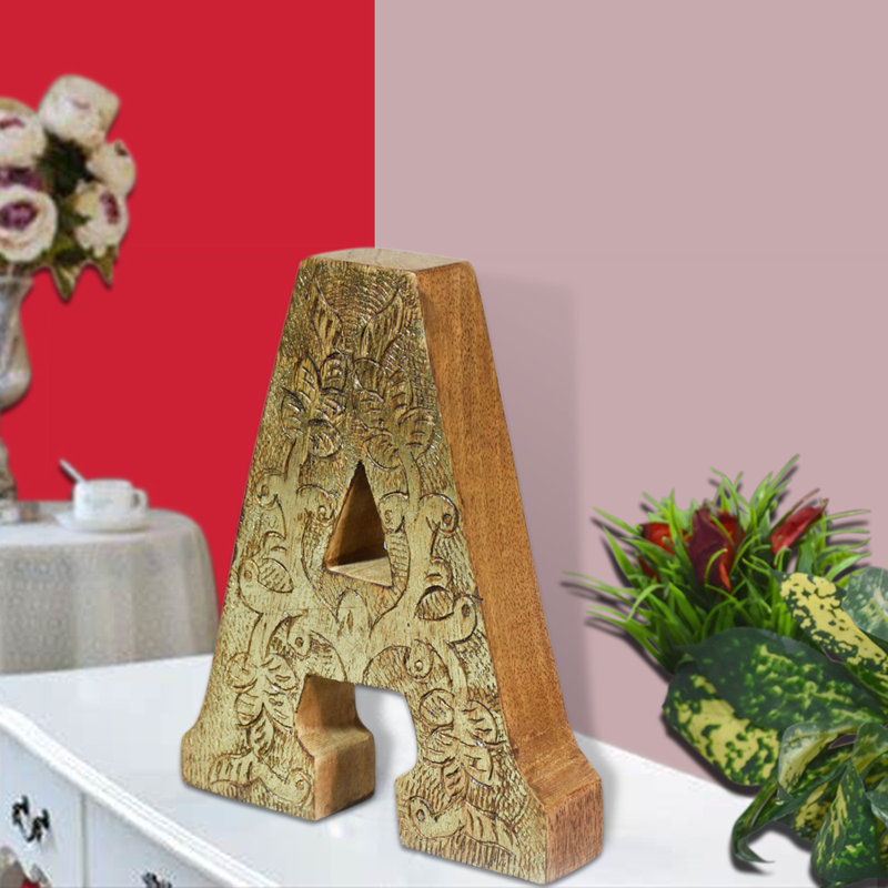 Haddam Text & Numbers Letter Block, Gold, A