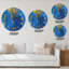 Or et bleu marbré texture ondulée I - horloge murale moderne-59913710