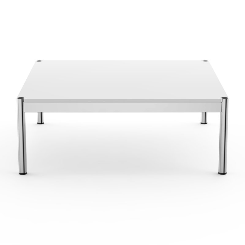 Brothir 39.4'' Wood Top Square Coffee Table with Stainless Steel Base 3 Min to Assemble, White