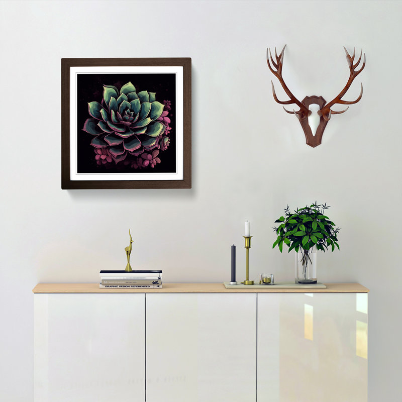 Succulent - Framed Print, Walnut