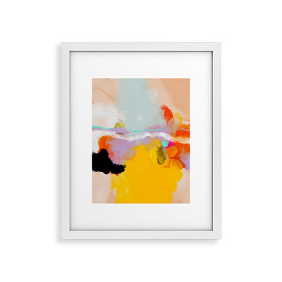 Yellow Blush Abstract, impression sur papier encadrée
