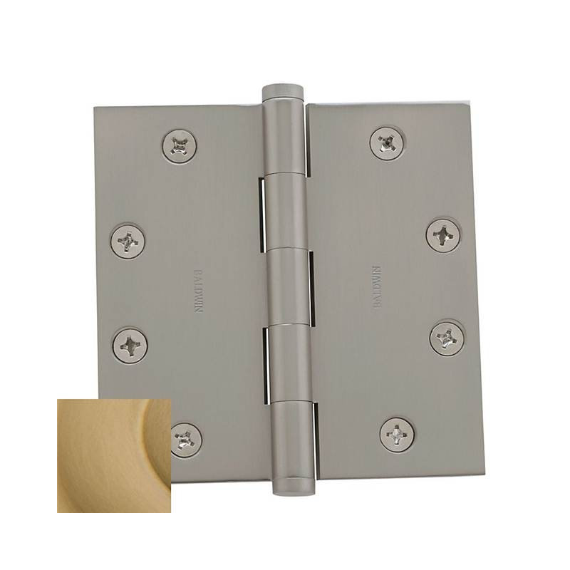 4.5" H x 4.5" W Butt Bearing Single Door Hinge, Vintage Brass, Yes
