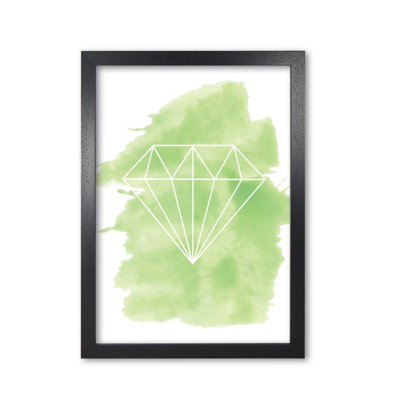 Geo Diamond - Print, Black Grain Frame, 42 cm H x 30 cm W x 5 cm D