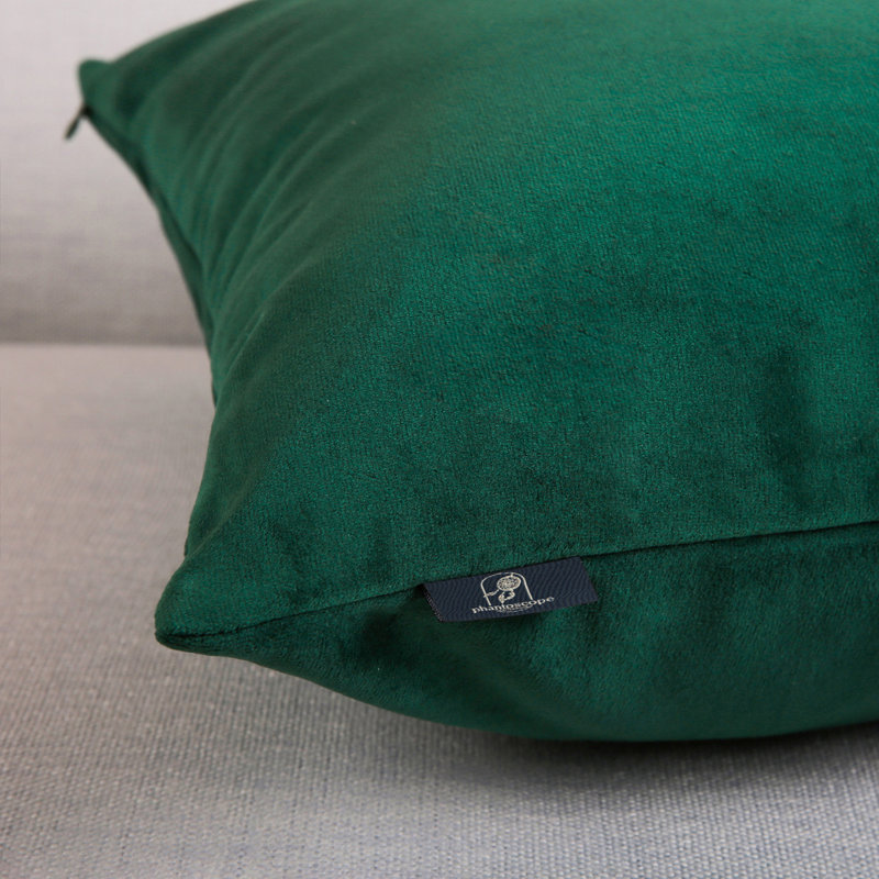 Reversible Throw Pillow, 18"H x 18"W, Green/Dark Red