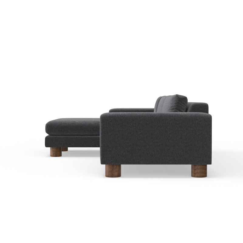 Canapé modulaire 2 pièces 135 po Milo, Gris anthracite, Orienté à gauche (vu de face)