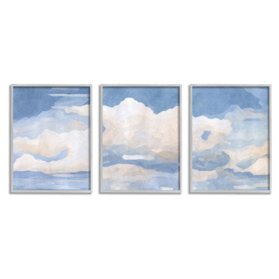 " Sky Blue Cloud Scape " by Emma Caroline 3 - Pieces