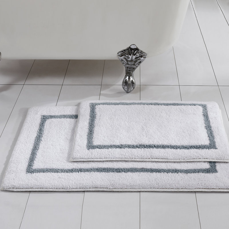 Ensemble de 2 tapis de bain Modern, argent
