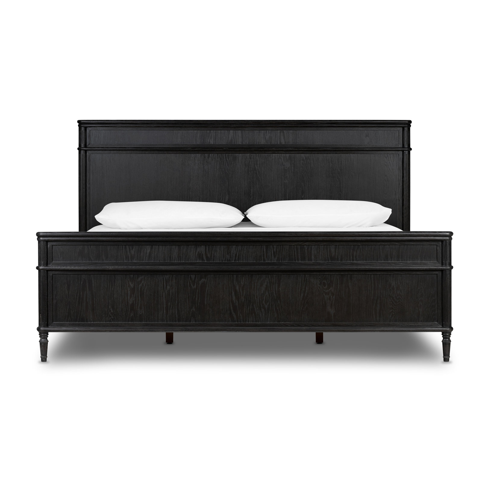 Susie Solid Wood Bed, Queen, Distressed Black