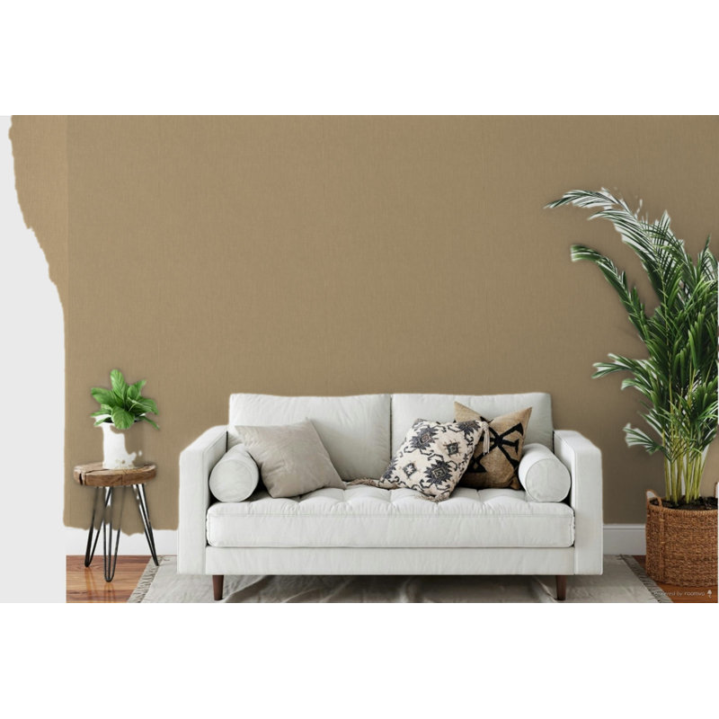 Eden Plain Linen Texture 33' L X 21" W Wallpaper Roll, Dark Gray