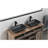 Matte Shell  Glass Rectangular Vessel Bathroom Sink In Black With  Faucet And Pop-Up Drain In Matte Black