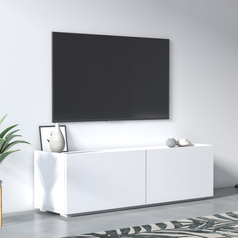 Hoar TV Stand Cabinet, TV Unit with 2 Doors, 119 x 35 x 37 cm TV Table for TVs up to 55", White