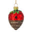 Ornement 2,5 "en verre 2,5" fraise chocolat