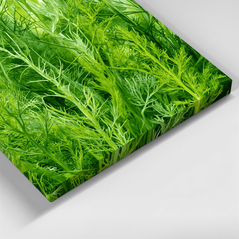 "Watercolor Botanical 68", art mural sur toile verte, H 12 po x l 12 po