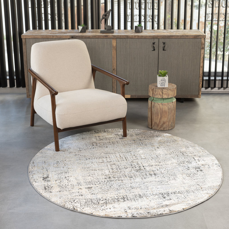 Jubaira Abstract Indoor Rug, Round 7'10"