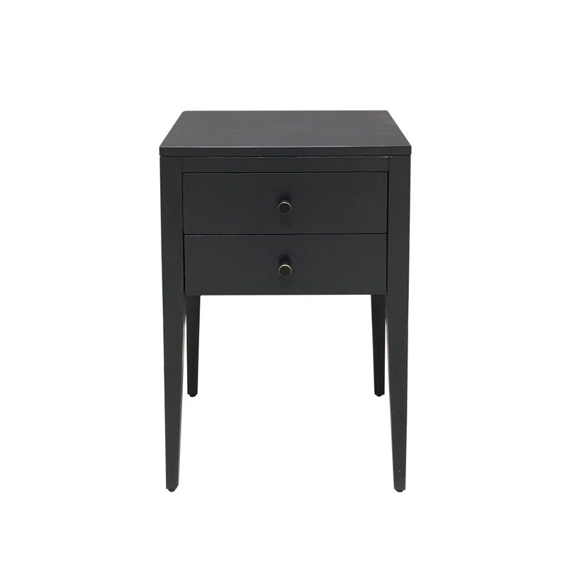 Charade 40 cm W Bedside Table, Black