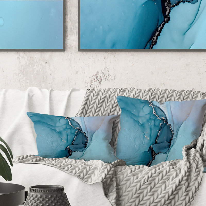 Coussin Turquoise, 16 po x 16 po